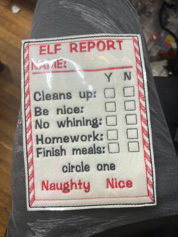 Elf report card