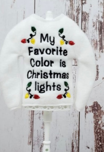 Christmas lights elf sweater